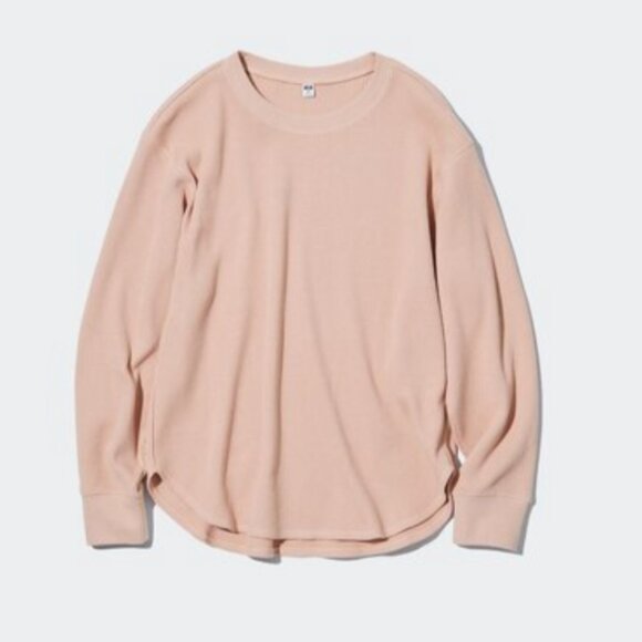 Uniqlo Pink Waffle T-Shirt - Picture 1 of 6